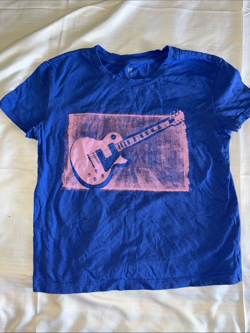 GAP Boys Royal Blue Tee with Pink Guitar Print L (10)